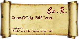 Csanády Rózsa névjegykártya