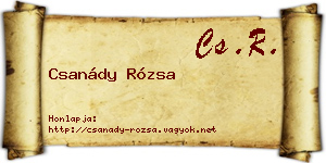 Csanády Rózsa névjegykártya