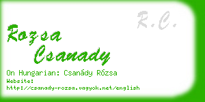 rozsa csanady business card
